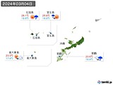 2024年03月04日の沖縄地方の実況天気