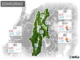2024年03月04日の長野県の実況天気