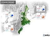 2024年03月08日の三重県の実況天気