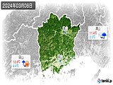 2024年03月08日の岡山県の実況天気