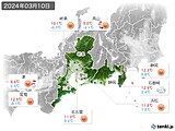 2024年03月10日の東海地方の実況天気