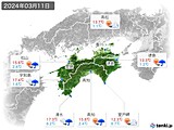 2024年03月11日の四国地方の実況天気