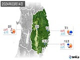 2024年03月14日の岩手県の実況天気