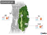 2024年03月18日の岩手県の実況天気