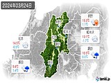 2024年03月24日の長野県の実況天気