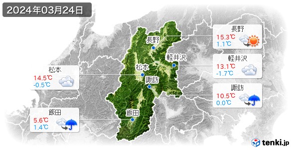 長野県(2024年03月24日の天気