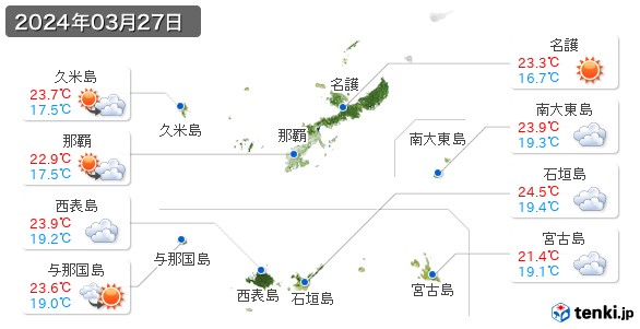 沖縄県(2024年03月27日の天気