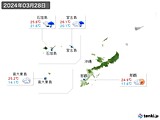 2024年03月28日の沖縄地方の実況天気