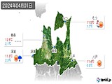 2024年04月01日の青森県の実況天気
