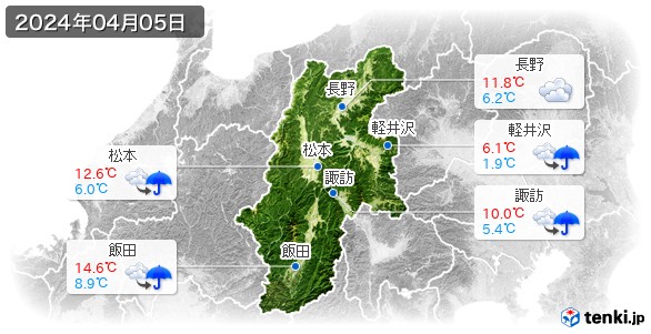 長野県(2024年04月05日の天気