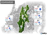 2024年04月09日の長野県の実況天気