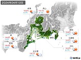 2024年04月10日の東海地方の実況天気