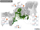 2024年04月13日の東海地方の実況天気