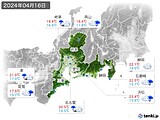 2024年04月16日の東海地方の実況天気