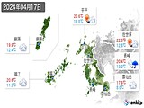 2024年04月17日の長崎県の実況天気