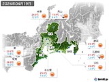 2024年04月19日の東海地方の実況天気