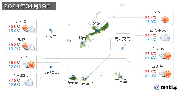 沖縄県(2024年04月19日の天気