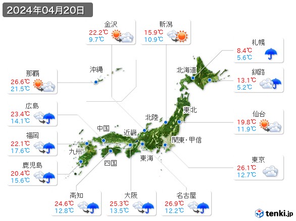 (2024年04月20日の天気