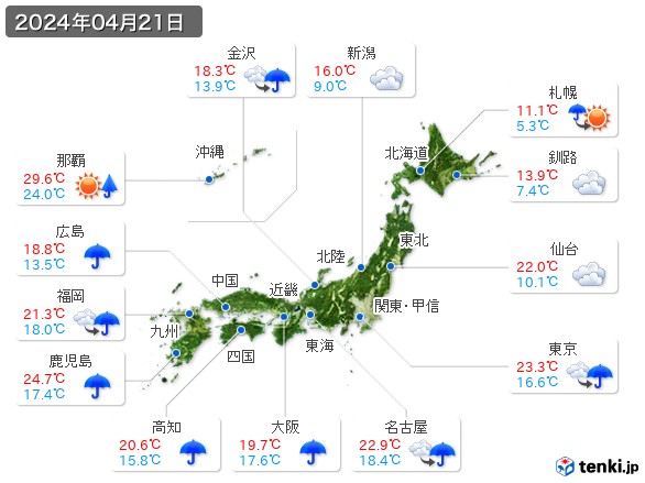 (2024年04月21日の天気