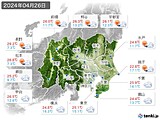 2024年04月26日の関東・甲信地方の実況天気