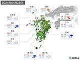 2024年04月28日の九州地方の実況天気