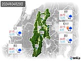 2024年04月29日の長野県の実況天気