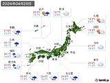 実況天気(2024年04月29日)
