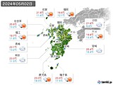 2024年05月02日の九州地方の実況天気