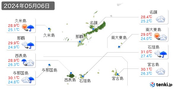 沖縄県(2024年05月06日の天気