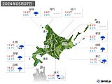 2024年05月07日の北海道地方の実況天気
