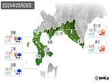 2024年05月09日の道南の実況天気