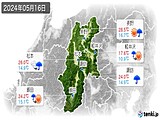 2024年05月16日の長野県の実況天気