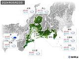 2024年05月22日の東海地方の実況天気