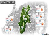 2024年05月25日の長野県の実況天気