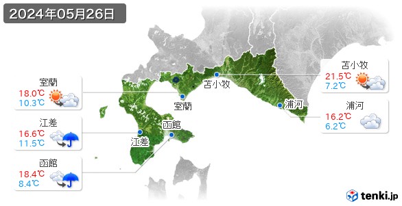 道南(2024年05月26日の天気