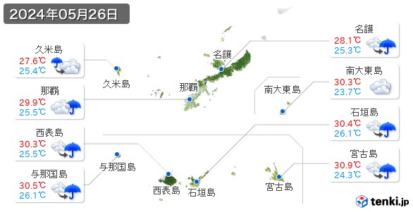 沖縄県(2024年05月26日の天気