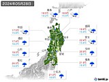 2024年05月28日の東北地方の実況天気