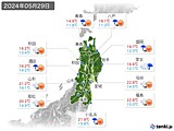 2024年05月29日の東北地方の実況天気