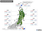 2024年05月30日の東北地方の実況天気