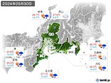 2024年05月30日の東海地方の実況天気