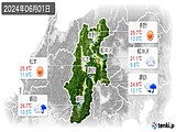 2024年06月01日の長野県の実況天気