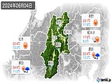 2024年06月04日の長野県の実況天気