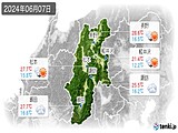 2024年06月07日の長野県の実況天気