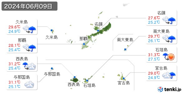 沖縄県(2024年06月09日の天気