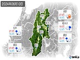 2024年06月10日の長野県の実況天気