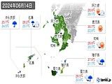 2024年06月14日の鹿児島県の実況天気