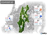 2024年06月16日の長野県の実況天気