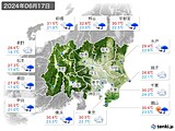 2024年06月17日の関東・甲信地方の実況天気