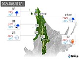 2024年06月17日の道北の実況天気