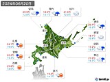 2024年06月20日の北海道地方の実況天気